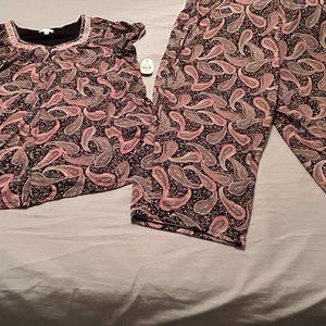 NWT Secret Treasures 2x/2G (18W-20W) 2 piece paisley PJ set